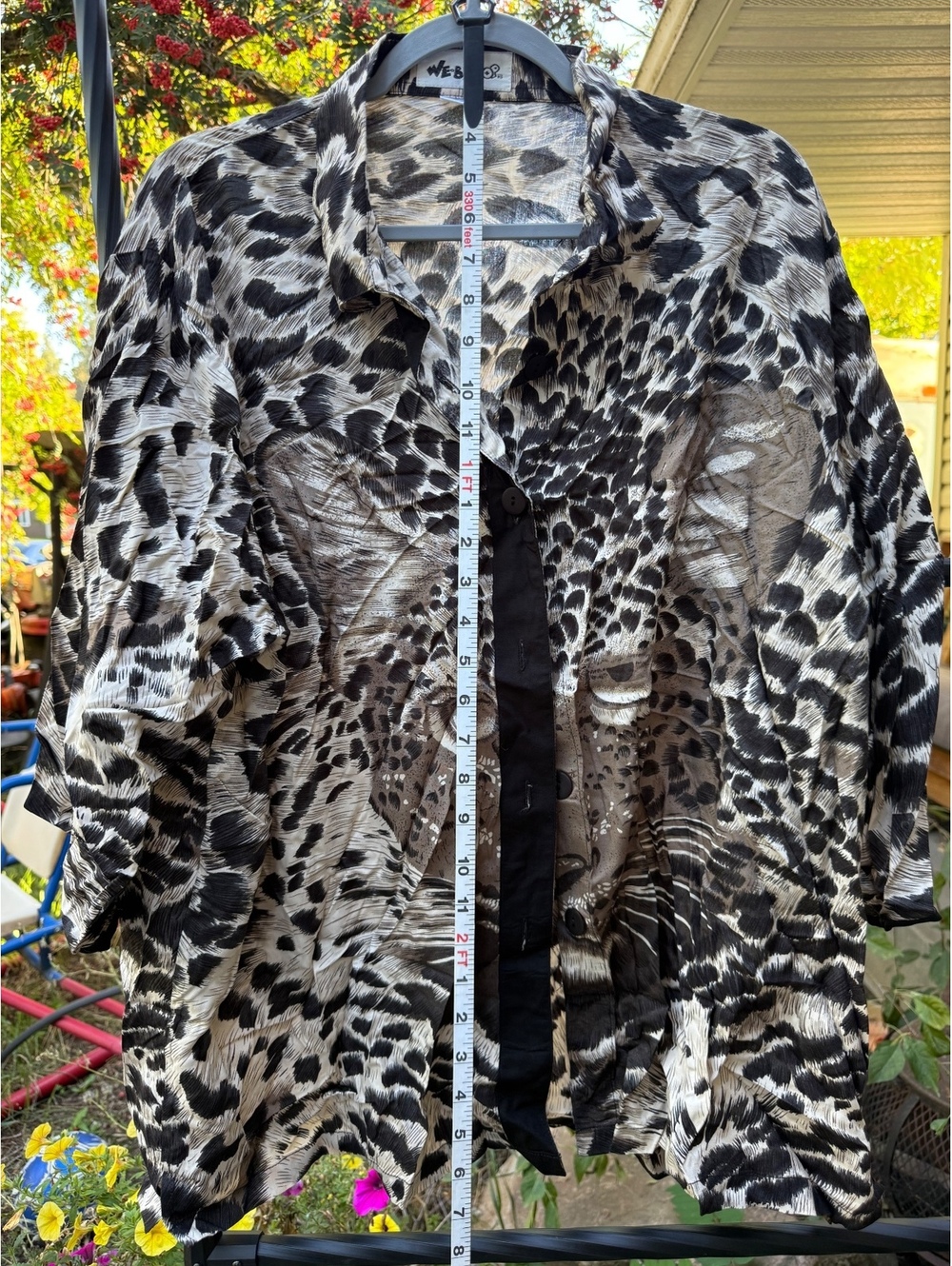 We Be Boss 100% Rayon Animal Print Button-Up Shirt 1X
